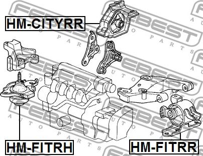 Febest HM-CITYRR - Подушка, підвіска двигуна autocars.com.ua