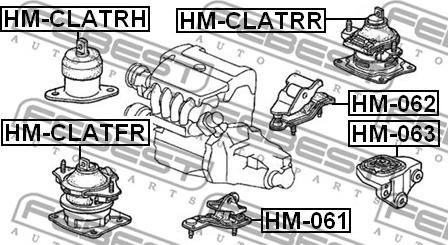 Febest HM-CLATRH - Подушка, підвіска двигуна autocars.com.ua