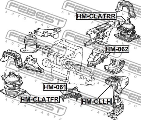 Febest HM-CLLH - Подушка, підвіска двигуна autocars.com.ua