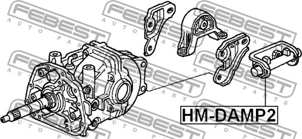 Febest HM-DAMP2 - Опора, дифференциал autodnr.net