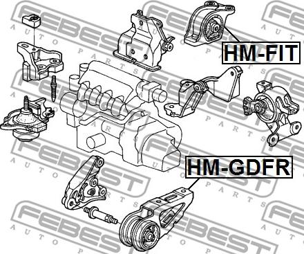 Febest HM-GDFR - Подушка, підвіска двигуна autocars.com.ua