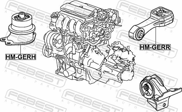 Febest HM-GERH - Подушка, підвіска двигуна autocars.com.ua