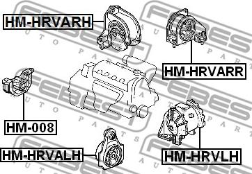 Febest HM-HRVLH - Опора двигуна - КПП autocars.com.ua