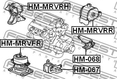 Febest HM-MRVRH - Подушка, підвіска двигуна autocars.com.ua