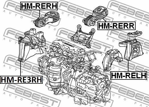 Febest HM-RE3RH - Опора двигуна - КПП autocars.com.ua