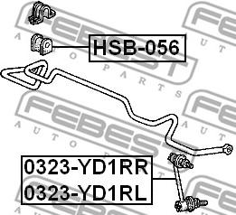 Febest HSB-056 - Втулка, стабілізатор autocars.com.ua