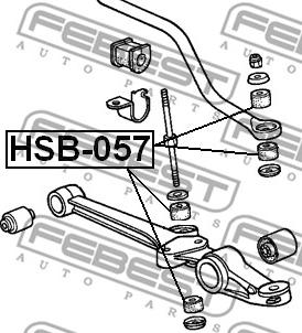 Febest HSB-057 - ВТУЛКА СТОЙКИ СТАБИЛИЗАТОРА D8 MAZDA 626 GE 1991-1997 FEBEST autodnr.net