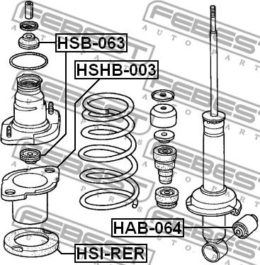 Febest HSB-063 - Втулка амортизатора autocars.com.ua