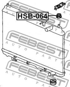 Febest HSB-064 - Втулка кріплення радіатора autocars.com.ua