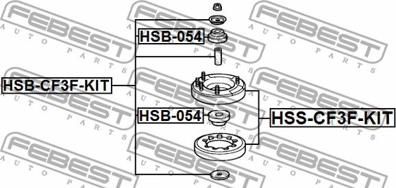 Febest HSB-CF3F-KIT - Втулка амортизатора, подушка autocars.com.ua