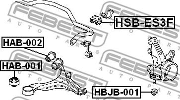 Febest HSB-ES3F - Втулка, стабілізатор autocars.com.ua