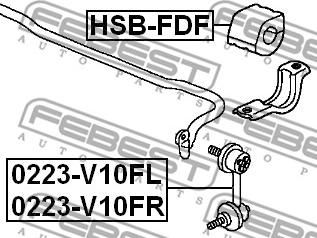 Febest HSB-FDF - Втулка, стабілізатор autocars.com.ua