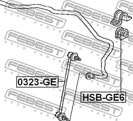 Febest HSB-GE6 - Втулка, стабілізатор autocars.com.ua