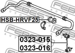 Febest HSB-HRVF25 - Втулка, стабилизатор avtokuzovplus.com.ua