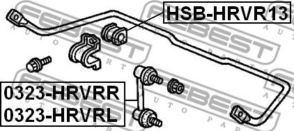 Febest HSB-HRVR13 - Втулка, стабілізатор autocars.com.ua