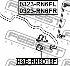 Febest HSB-RN8D18F - Втулка, стабілізатор autocars.com.ua