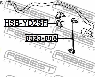 Febest HSB-YD2SF - Втулка, стабилизатор avtokuzovplus.com.ua