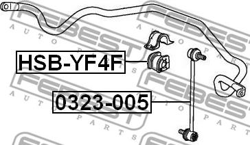 Febest HSB-YF4F - Втулка, стабилизатор avtokuzovplus.com.ua