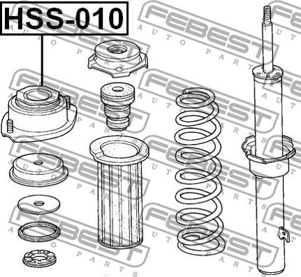 Febest HSS-010 - Опора стійки амортизатора, подушка autocars.com.ua