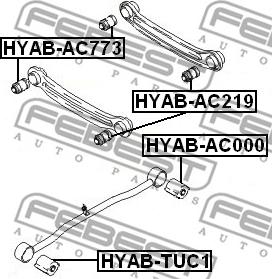 Febest HYAB-AC000 - Сайлентблок, важеля підвіски колеса autocars.com.ua