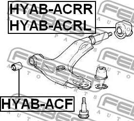 Febest HYAB-ACRL - Сайлентблок, рычаг подвески колеса avtokuzovplus.com.ua