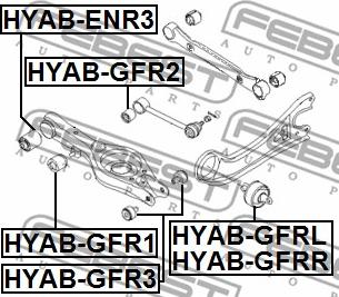 Febest HYAB-GFR1 - Сайлентблок, важеля підвіски колеса autocars.com.ua