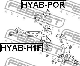 Febest HYAB-H1F - Сайлентблок, важеля підвіски колеса autocars.com.ua