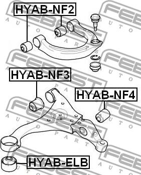 Febest HYAB-NF2 - Сайлентблок, важеля підвіски колеса autocars.com.ua