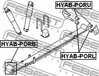 Febest HYAB-PORU - Втулка, листова ресора autocars.com.ua