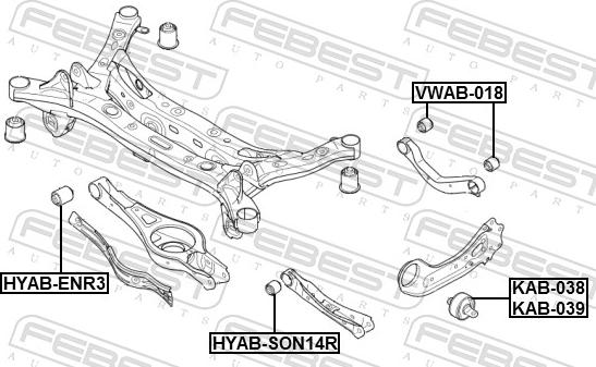 Febest HYAB-SON14R - Сайлентблок, важеля підвіски колеса autocars.com.ua