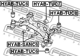 Febest HYAB-TUC7 - Сайлентблок autocars.com.ua