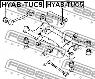 Febest HYAB-TUC9 - Сайлентблок, важеля підвіски колеса autocars.com.ua