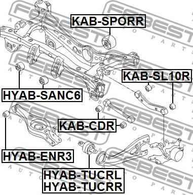 Febest KAB-SPORR - Сайлентблок задней подвески Kia Sportage 10--Hyundai Ix35-tucson 10- пр-во FEBEST autocars.com.ua