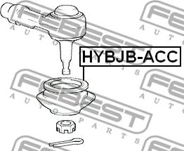 Febest HYBJB-ACC - Ремкомплект, наконечник поперечной рулевой тяги avtokuzovplus.com.ua