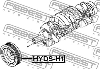 Febest HYDS-H1 - Ремінний шків, колінчастий вал autocars.com.ua