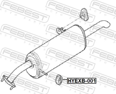 Febest HYEXB-001 - Кронштейн, система випуску ОГ autocars.com.ua