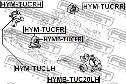 Febest HYMB-TUCFR - Сайлентблок передней подушки двигателя HYUNDAI TUCSON 2004-2010 пр-во FEBEST autocars.com.ua