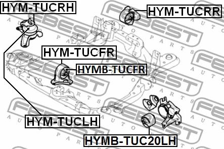 Febest HYM-TUCFR - Подушка, опора, подвеска двигателя avtokuzovplus.com.ua