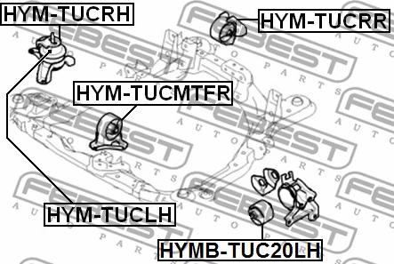 Febest HYM-TUCMTFR - Подушка, опора, подвеска двигателя avtokuzovplus.com.ua