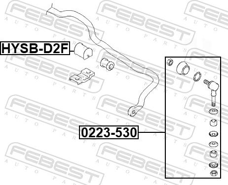 Febest HYSB-D2F - Втулка, стабілізатор autocars.com.ua