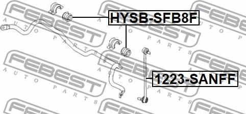 Febest HYSB-SFB8F - Втулка, стабілізатор autocars.com.ua