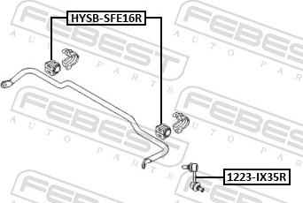 Febest HYSB-SFE16R - Втулка, стабілізатор autocars.com.ua