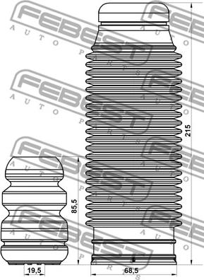 Febest HYSHB-SFEIIF-KIT - Пилозахисний комплект, амортизатор autocars.com.ua