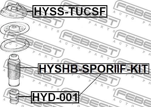 Febest HYSHB-SPORIIF-KIT - Пылезащитный комплект, амортизатор avtokuzovplus.com.ua