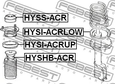 Febest HYSS-ACR - Опора стойки амортизатора, подушка avtokuzovplus.com.ua
