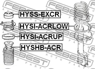 Febest HYSS-EXCR - Опора стойки амортизатора, подушка avtokuzovplus.com.ua