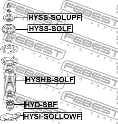 Febest HYSS-SOLF - Опора стойки амортизатора, подушка avtokuzovplus.com.ua