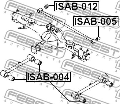 Febest ISAB-012 - Сайлентблок підвіски autocars.com.ua