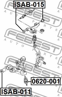 Febest ISAB-015 - Сайлентблок, рычаг подвески колеса avtokuzovplus.com.ua