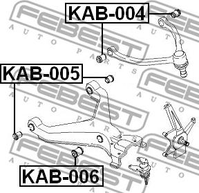 Febest KAB-004 - Сайлентблок, важеля підвіски колеса autocars.com.ua